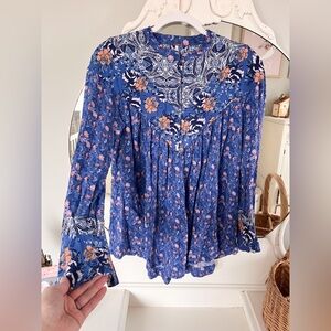 Free people blue floral top